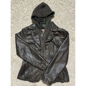 Montanaco Brown Faux Soft Leather Zip Up Jacket Women’s Medium- Beautiful